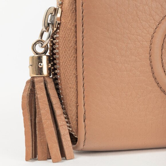 Gucci Soho Disco Rose Beige Leather GG Tassel Wallet - Picture 6 of 9
